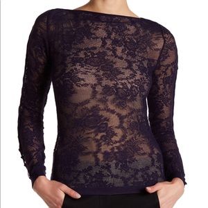 Oscar de la Renta NWOT sheer lace knit sweater